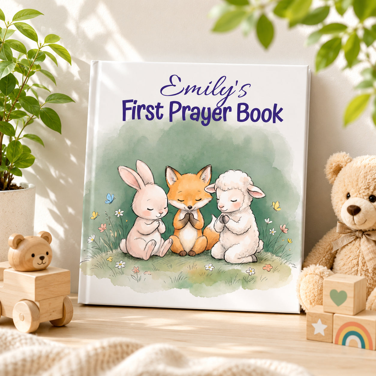 Personalized First Prayer Book - Custom Christian Book With Name, Christian Book For Kid, Baptism Gift, Custom Bible Storybook For Toddlers, Baptism Gift for Boy or Girl, Bedtime Keepsake BOOK09