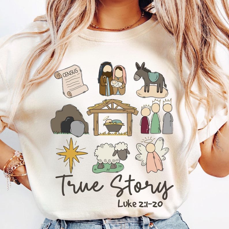 True Story Shirt, Christian Christmas Shirt, Faith Based Christmas Shirt, Baby Jesus Shirt, Jesus Christmas Shirt CFNE09