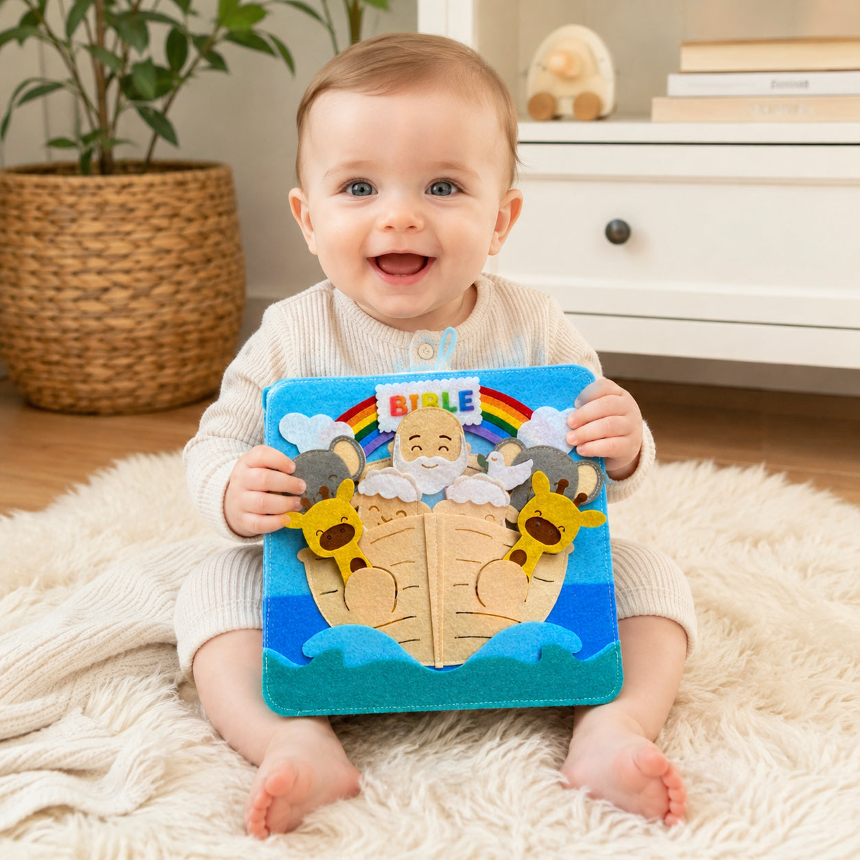 Personalized Bible Story Activity Toy, Christian Felt Busy Book, Soft Cloth Storytelling Books, Activity Books for toddlers, Baptism gifts, Montessori toys, Christian Sunday School Toys BB03