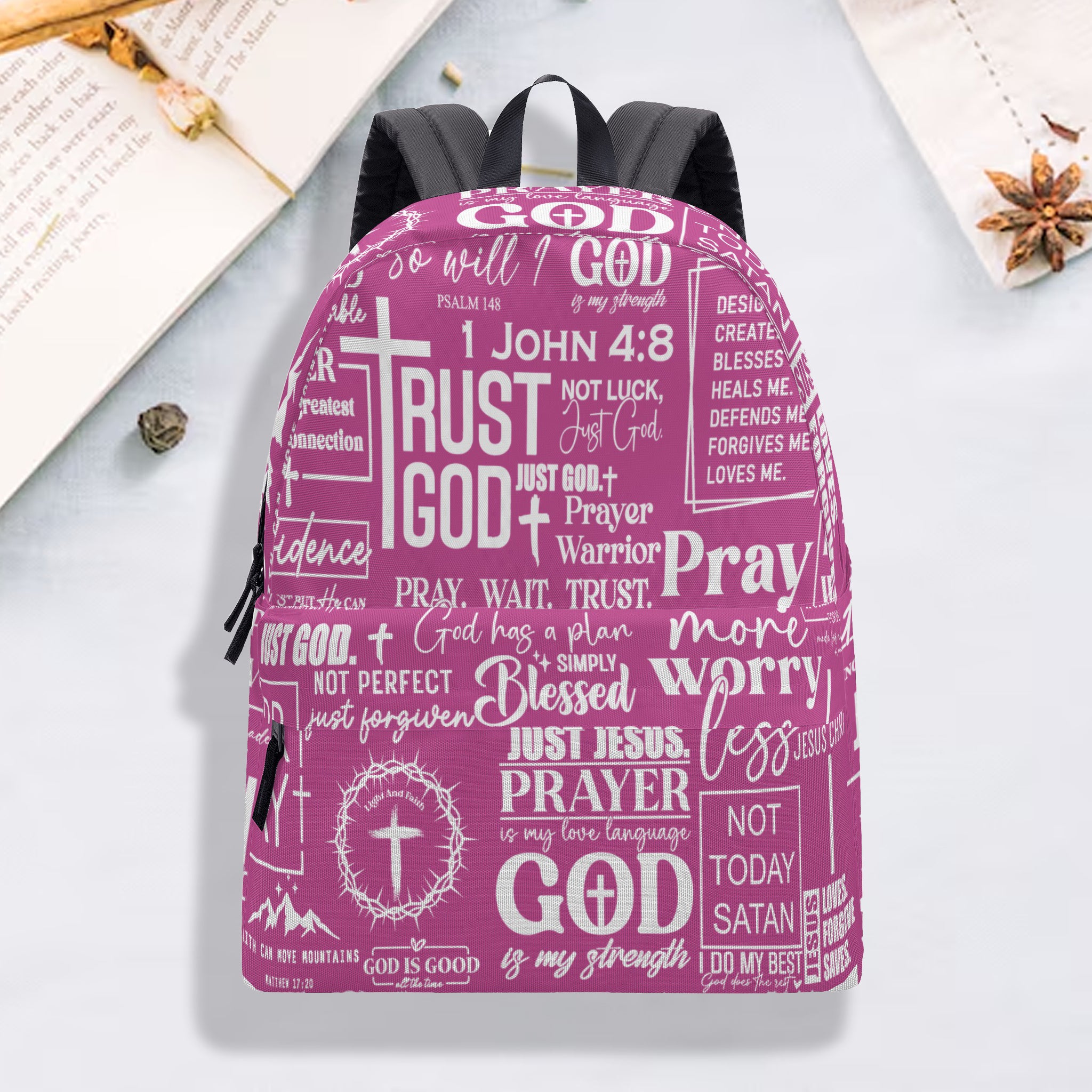 Trust God Jesus Backpack, Jesus Backpack, Christian Prayer Jesus Backpack. PLAF02