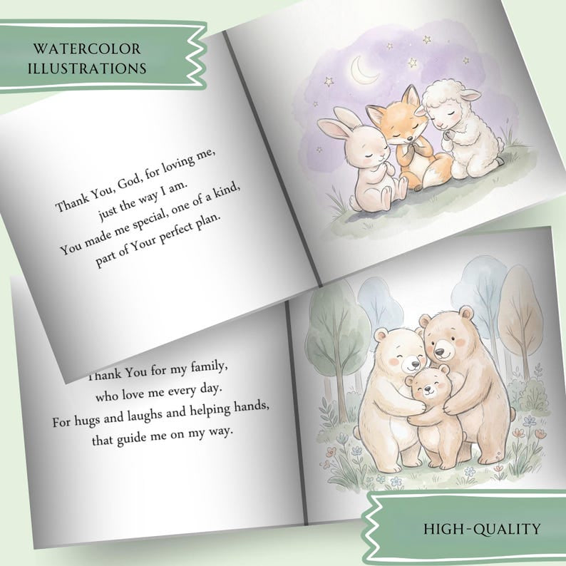 Personalized First Prayer Book - Custom Christian Book With Name, Christian Book For Kid, Baptism Gift, Custom Bible Storybook For Toddlers, Baptism Gift for Boy or Girl, Bedtime Keepsake BOOK09