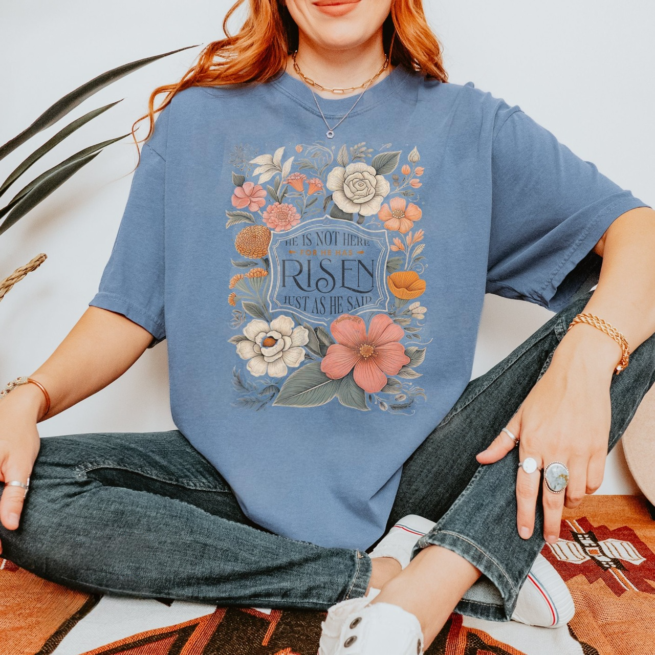 Christian Comfort Colors® Shirt - He Is Not Here For He Has Risen Shirt - Womens Christian Religious Tee & Sweatshirt