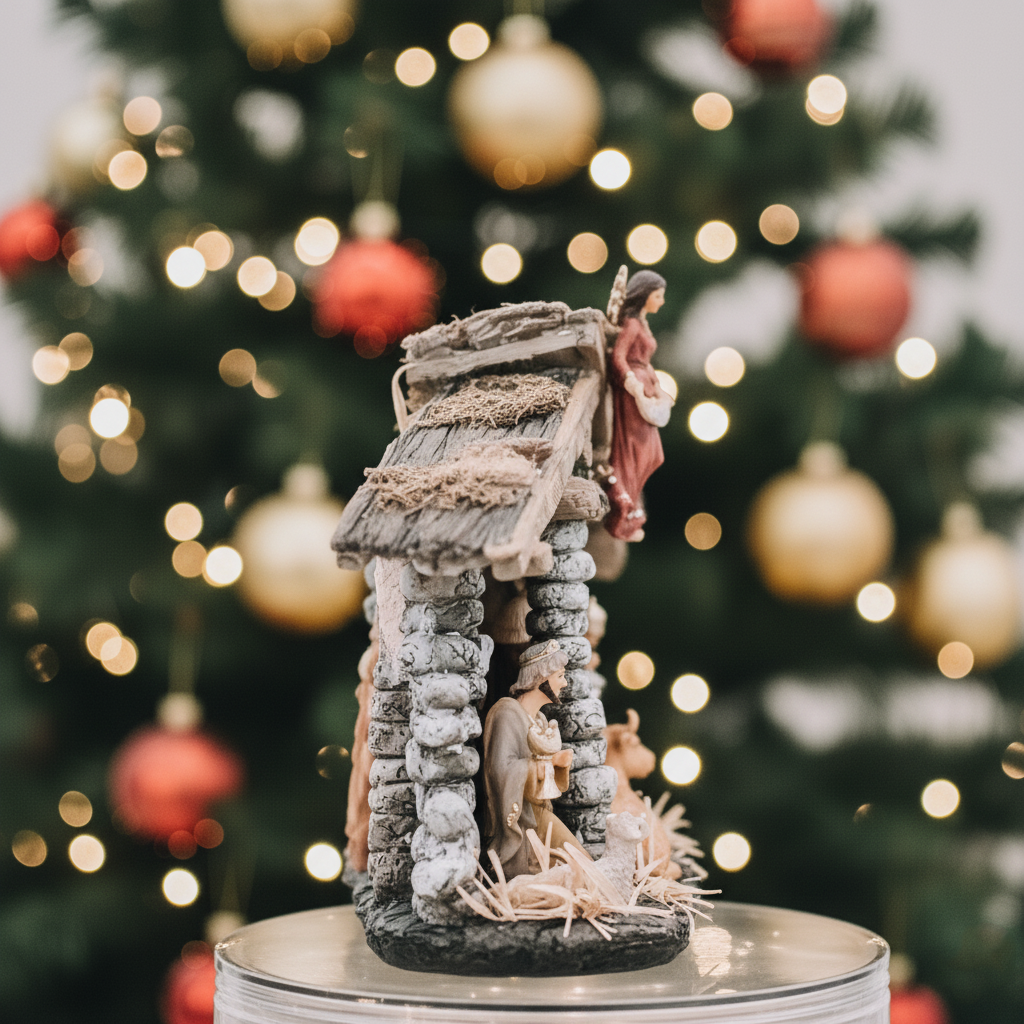 Nativity Scene with Angel and Wise Men, Christmas Manger Set, Holy Family Religious Decor, Classic Holiday Display, Spiritual Gift