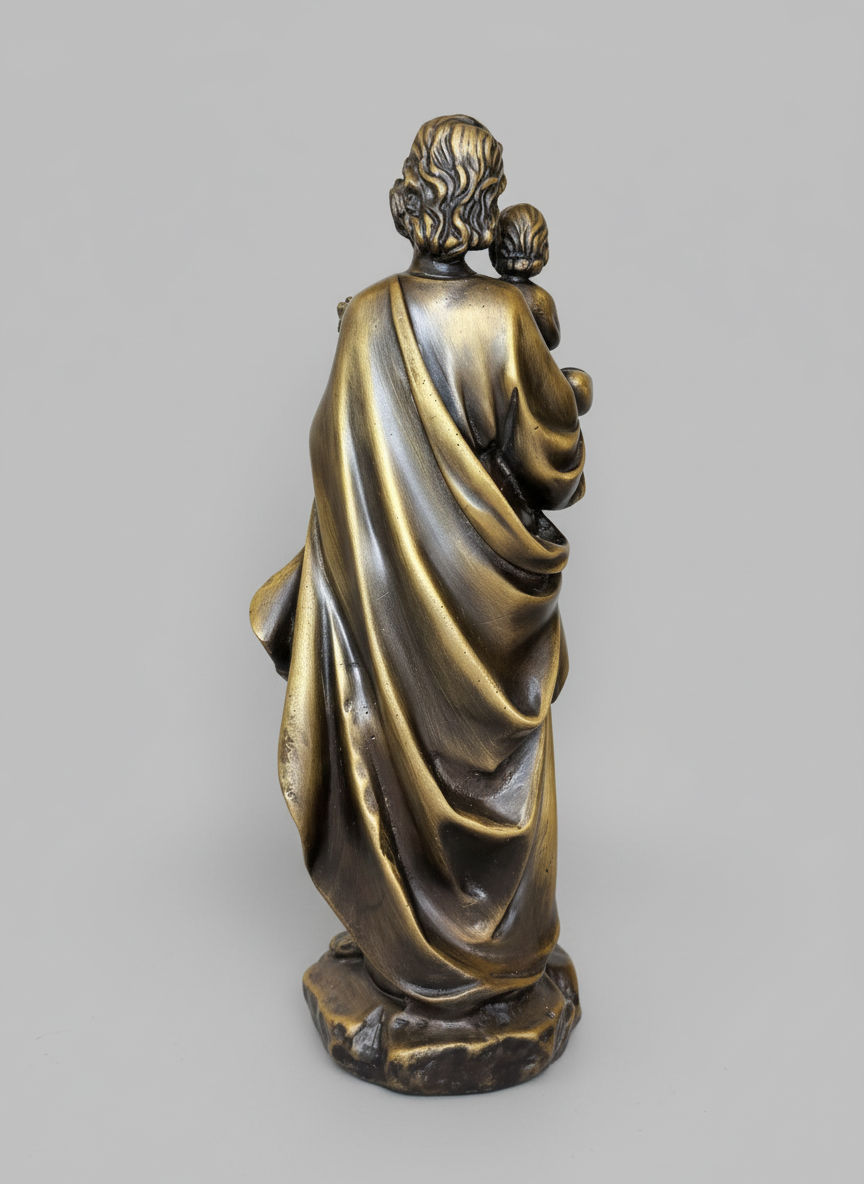 Bronze Jesus with Child Statue, Sacred Religious Sculpture for Home Decoration