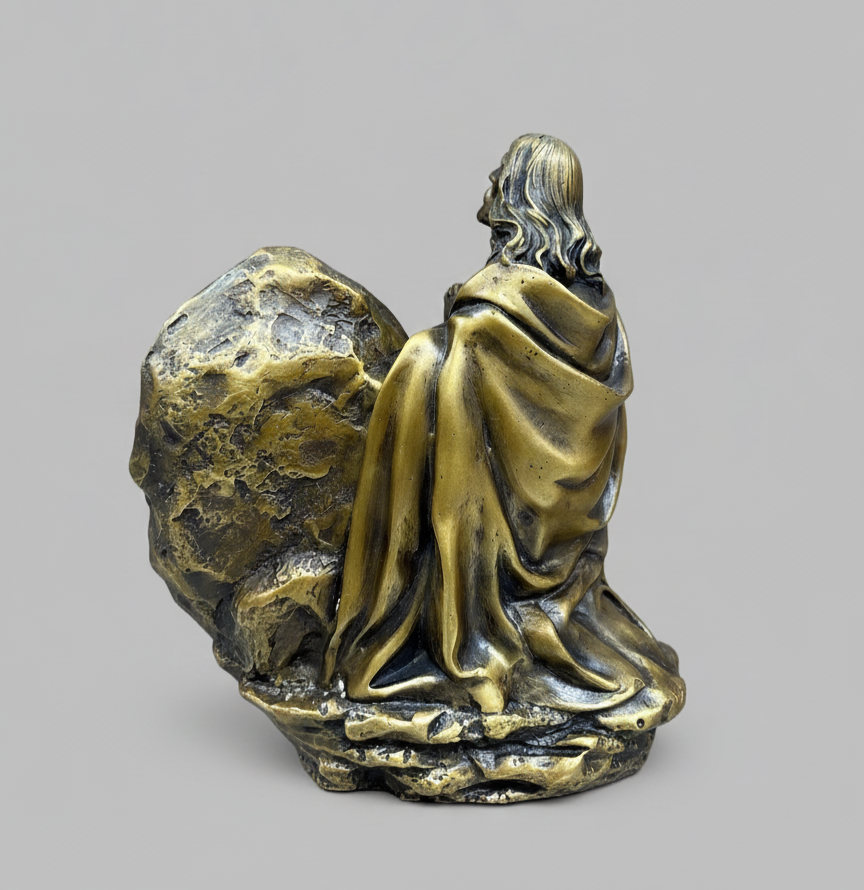 Prayerful Jesus Bronze Statue, Catholic Christian Home Decor, 3D Jesus Figurine, Religious Wall Art Gift