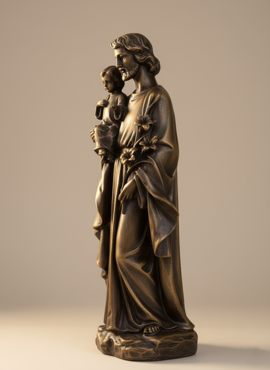 Bronze Jesus with Child Statue, Sacred Religious Sculpture for Home Decoration