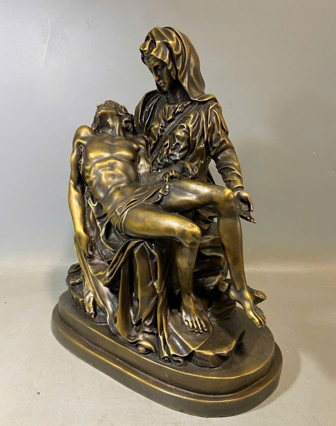 Bronze Virgin Mary Statue, Sorrowful Mother, Heavy-Duty, Religious Art for Home Décor