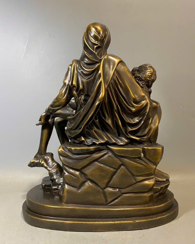Bronze Virgin Mary Statue, Sorrowful Mother, Heavy-Duty, Religious Art for Home Décor