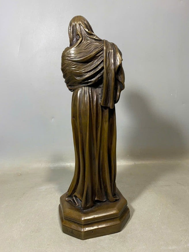 Bronze Praying Mother Statue, Religious Bronze Sculpture for Home or Church, Religious Art for Home Décor