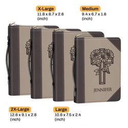 We Love Because He First Loved Us Leather Book Cover, Meaningful Personalized Bible Cover, Christian Gift, Bible Covers Jesus Gifts
