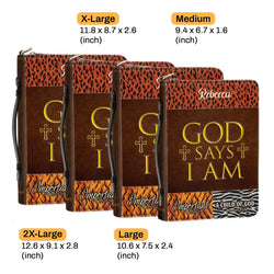 God Says I Am Unique Leather Book Cover ,Personalized Bible Cover With Handle, Spiritual Gift For Christian People, Christian Gift, Bible Covers Jesus Gifts