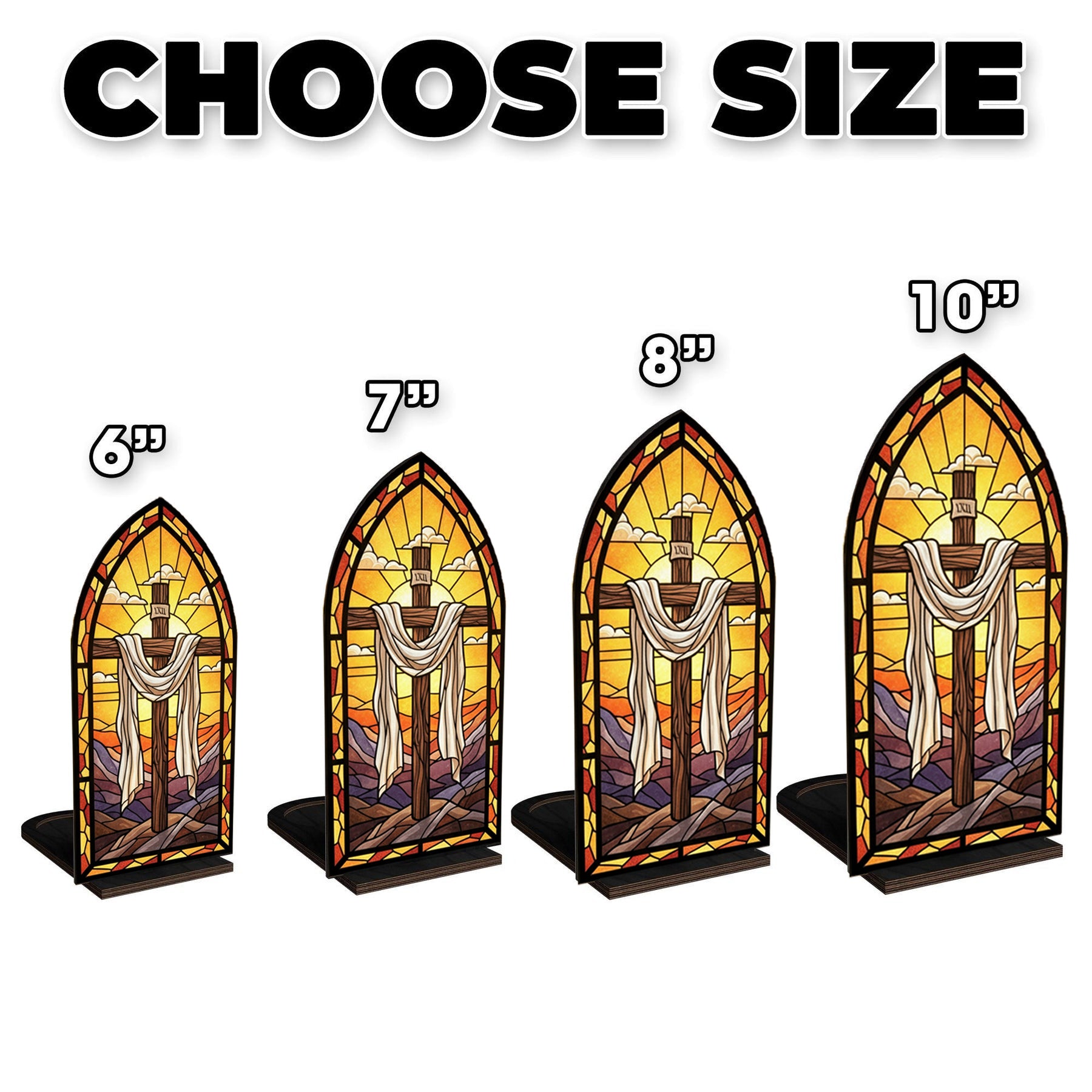 Christian Jesus Carrying the Cross Book Nook Decor, Stained Glass Window Style LED Light, Religious Home Altar Decoration, Faith Gift for Lent and Easter BNLAF19