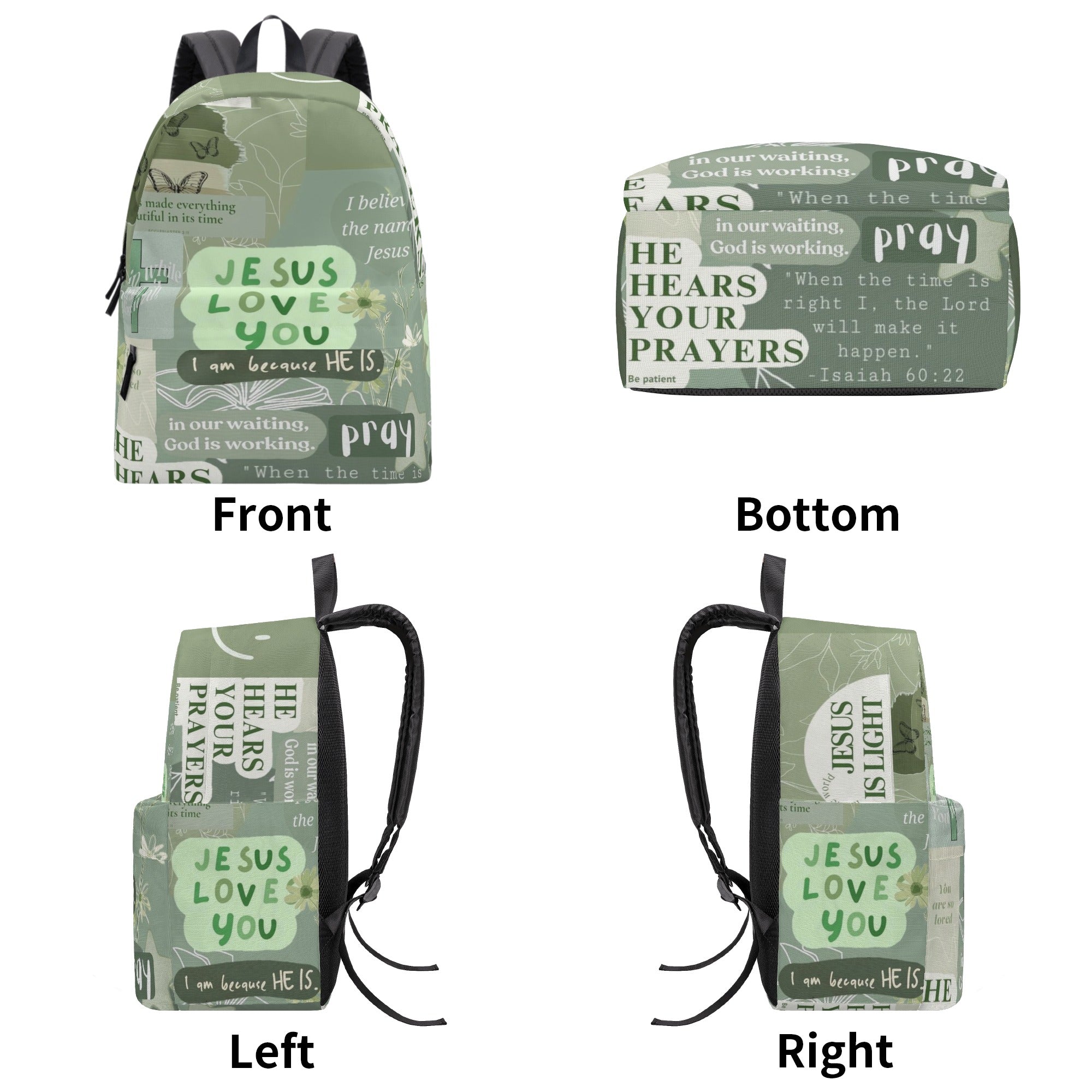 Jesus Loves You Backpack, Christian Faith Bag, Bible Verse Bag, Jesus Faith Backpack, Inspirational Bag.PLAF21