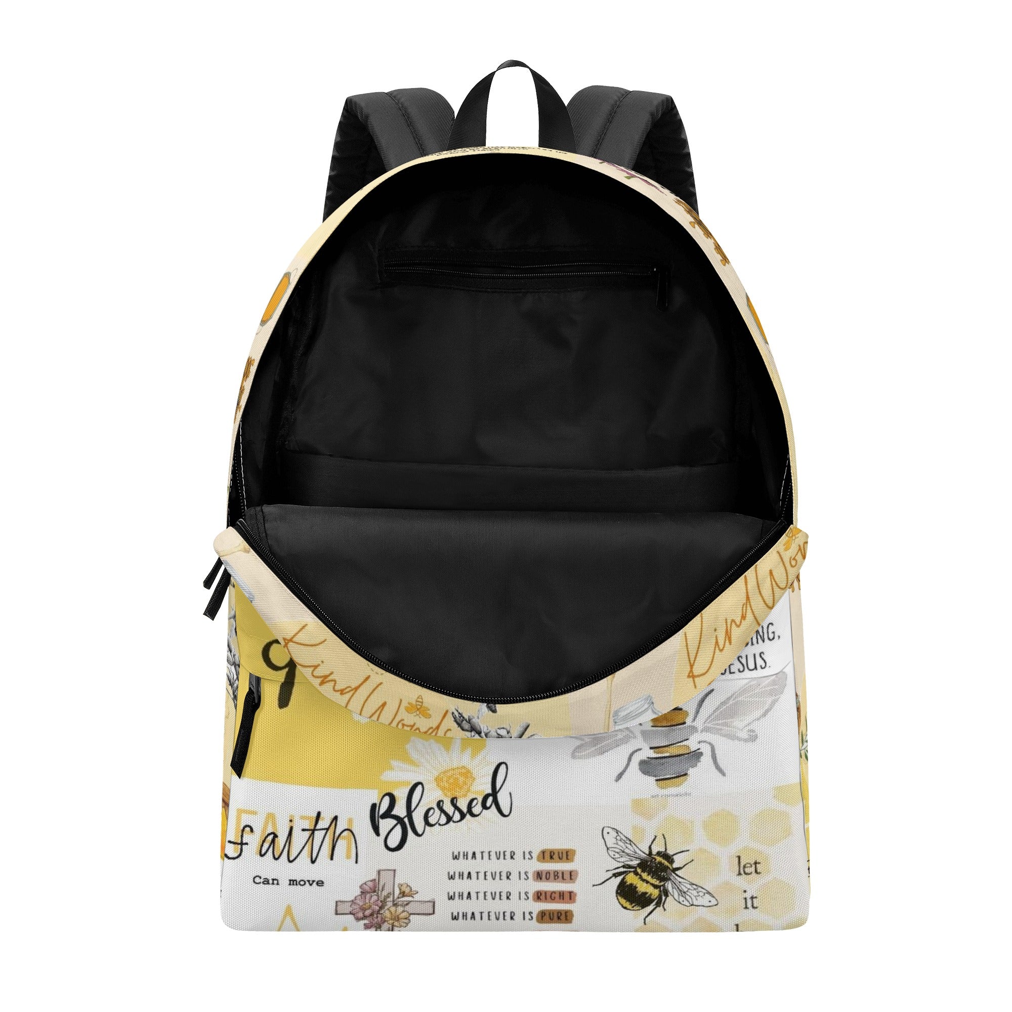 Honey Sweet to the Soul Backpack, Christian Bee Backpack, Proverbs 16:24 Bible Verse Bag, Faith Inspirational Backpack.PLAF23
