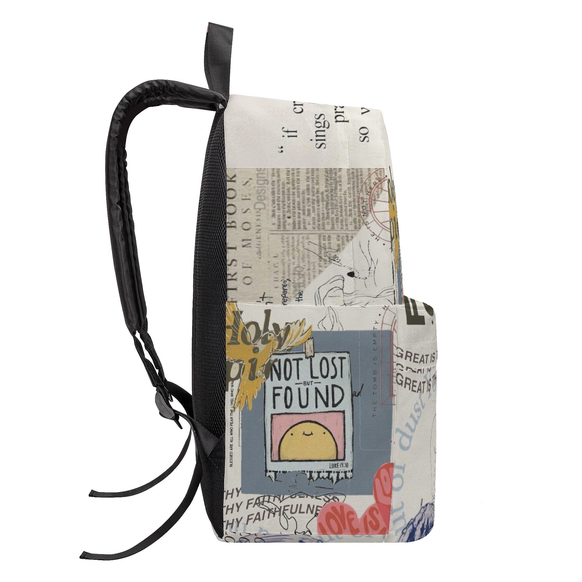 Not Lost But Found Backpack, Christian Inspirational Bag, Faith-Based Bible Verse Backpack, Daily Reminder Backpack.PLAF27