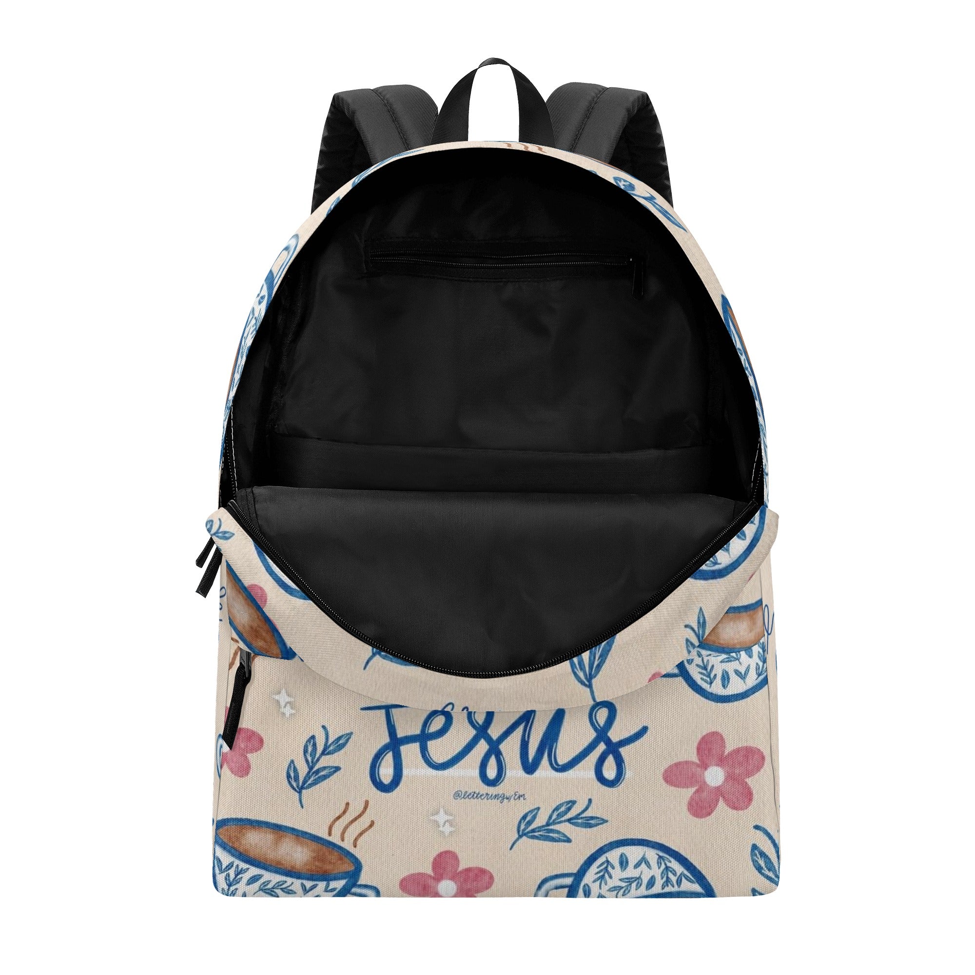 Let's Drink Coffee and Talk Jesus Backpack, Christian Faith Backpack, Coffee Lover Bible Verse Bag, Inspirational Backpack.PLAF29