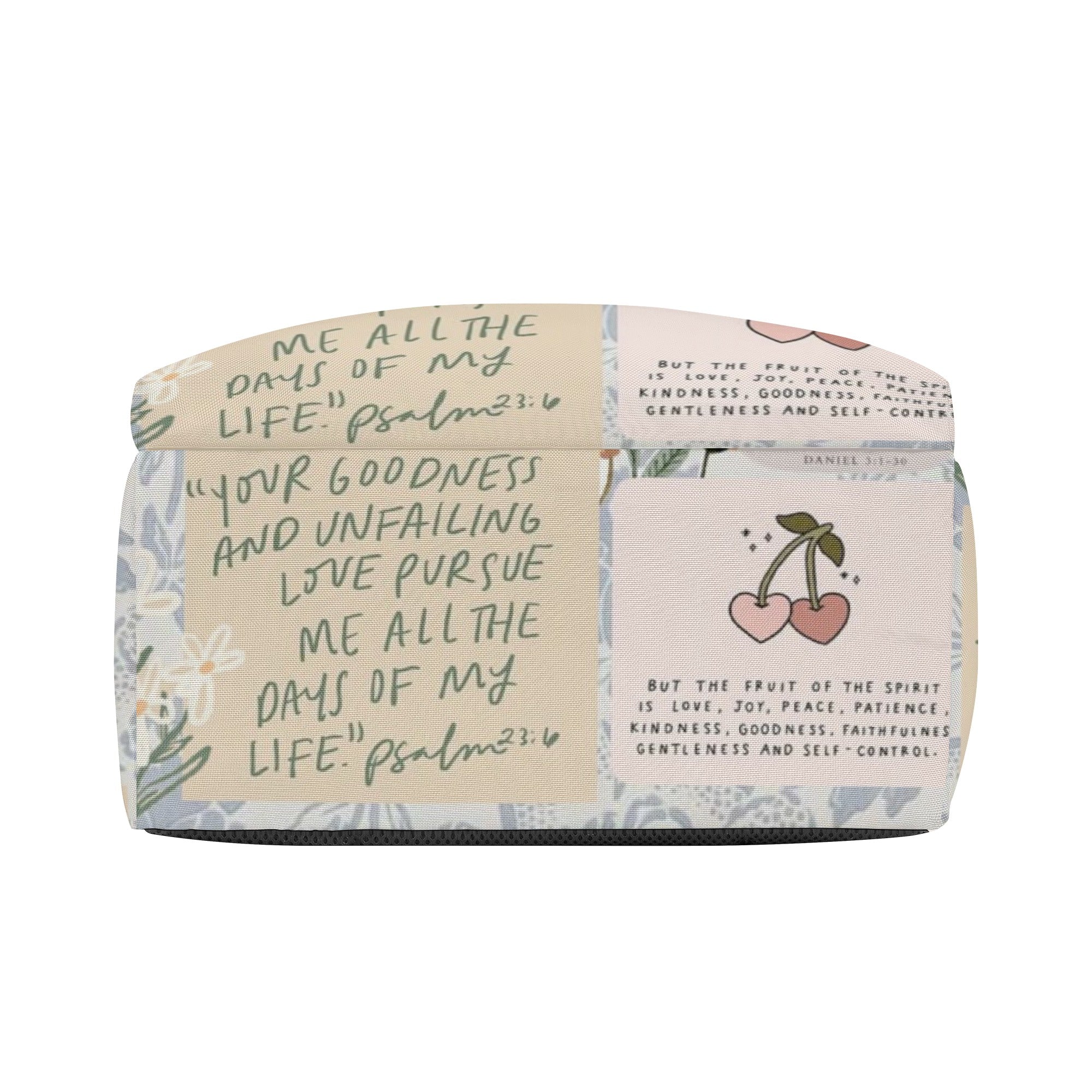 Bible Verse Collage Backpack, Christian Goodness Backpack, Inspirational Scripture Backpack, Faith-Based School Bag, Motivational Christian Gift.PLAF37