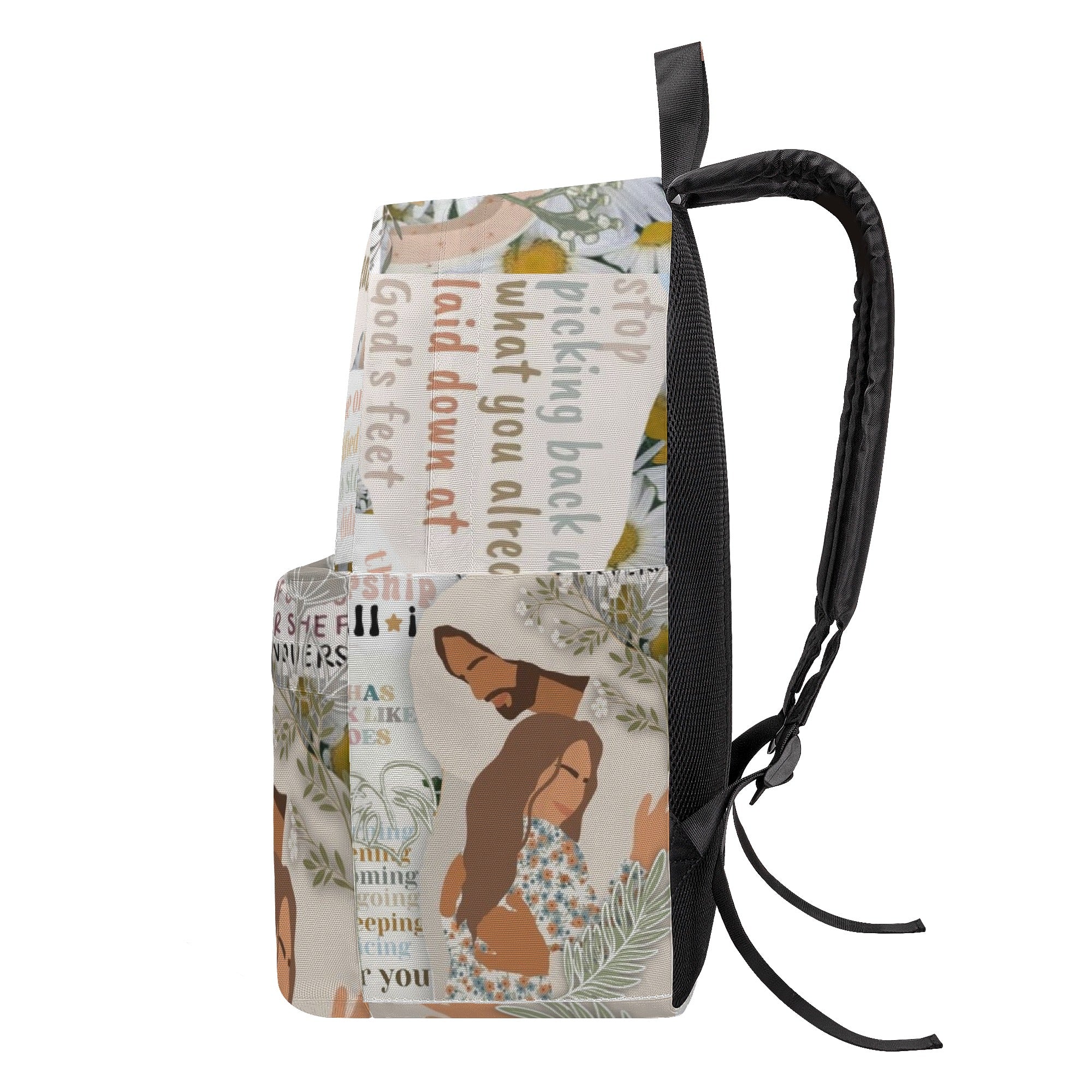 Christian Quote Collage Backpack, Inspirational Faith Backpack, Jesus Love Bible Backpack, Worship Scripture Backpack, Motivational Christian School Bag.PLAF38