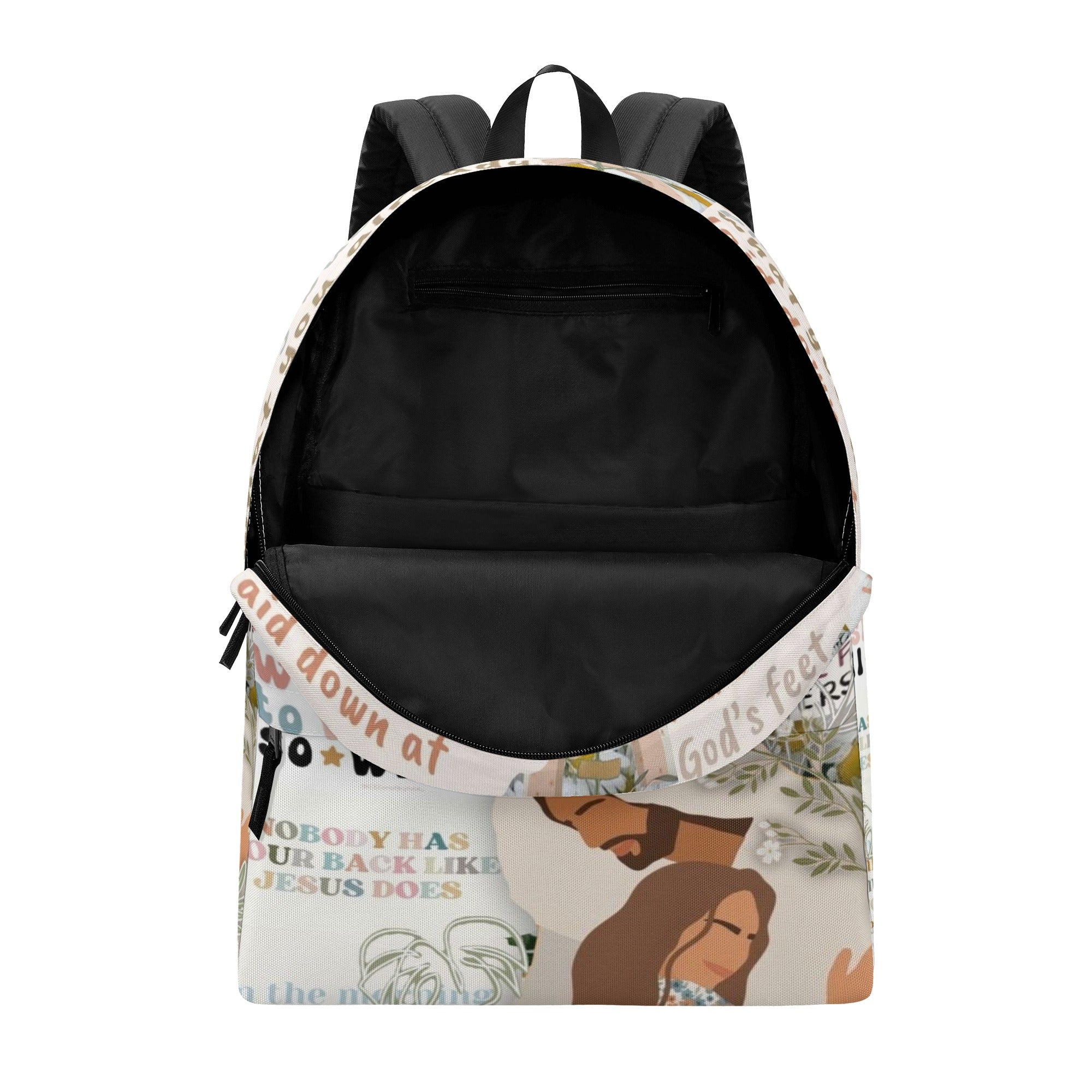 Christian Quote Collage Backpack, Inspirational Faith Backpack, Jesus Love Bible Backpack, Worship Scripture Backpack, Motivational Christian School Bag.PLAF38