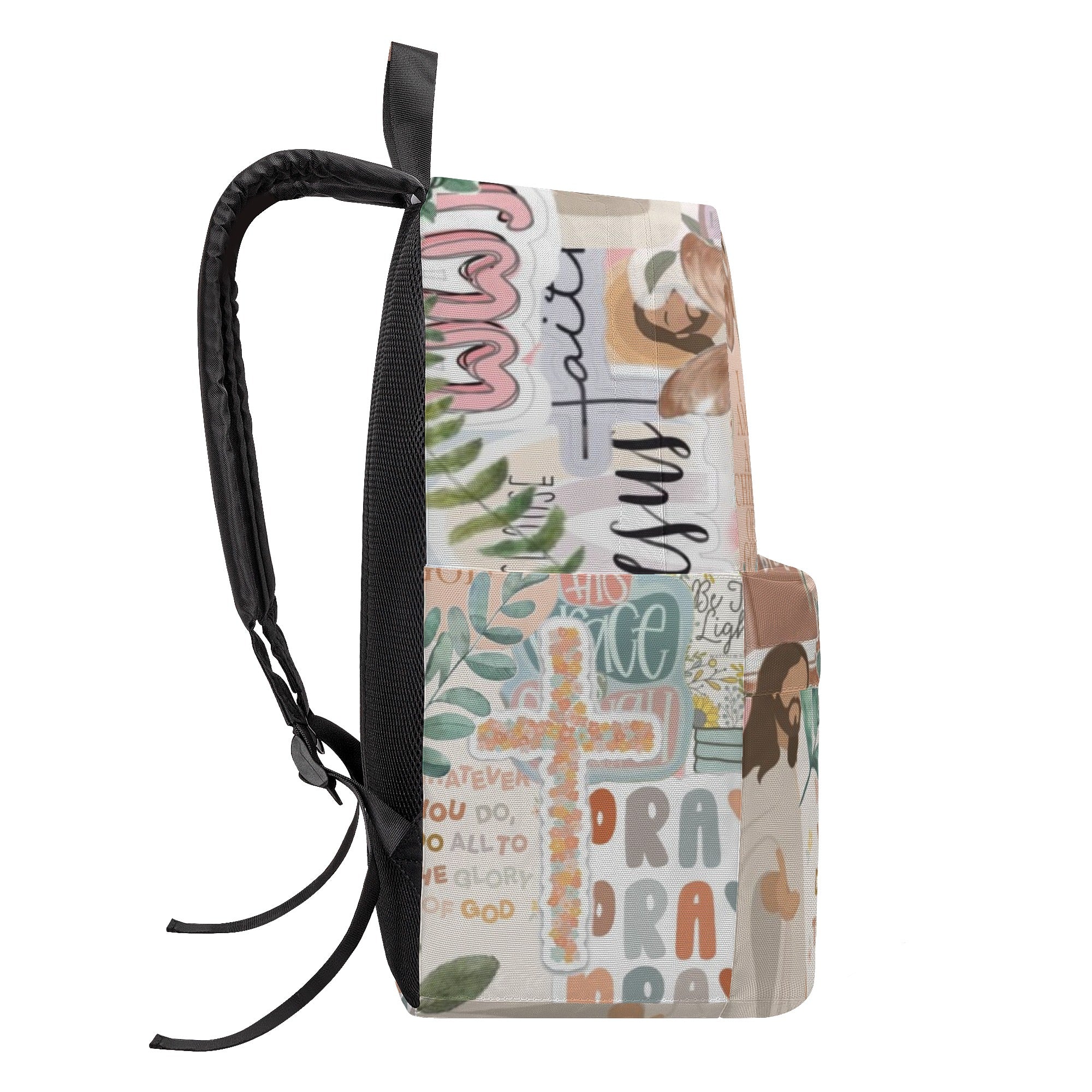 Child of God Backpack, Christian Inspirational Quote Backpack, Bible Verse Collage Backpack, Faith-Based School Bag, Motivational Scripture Gift.PLAF40