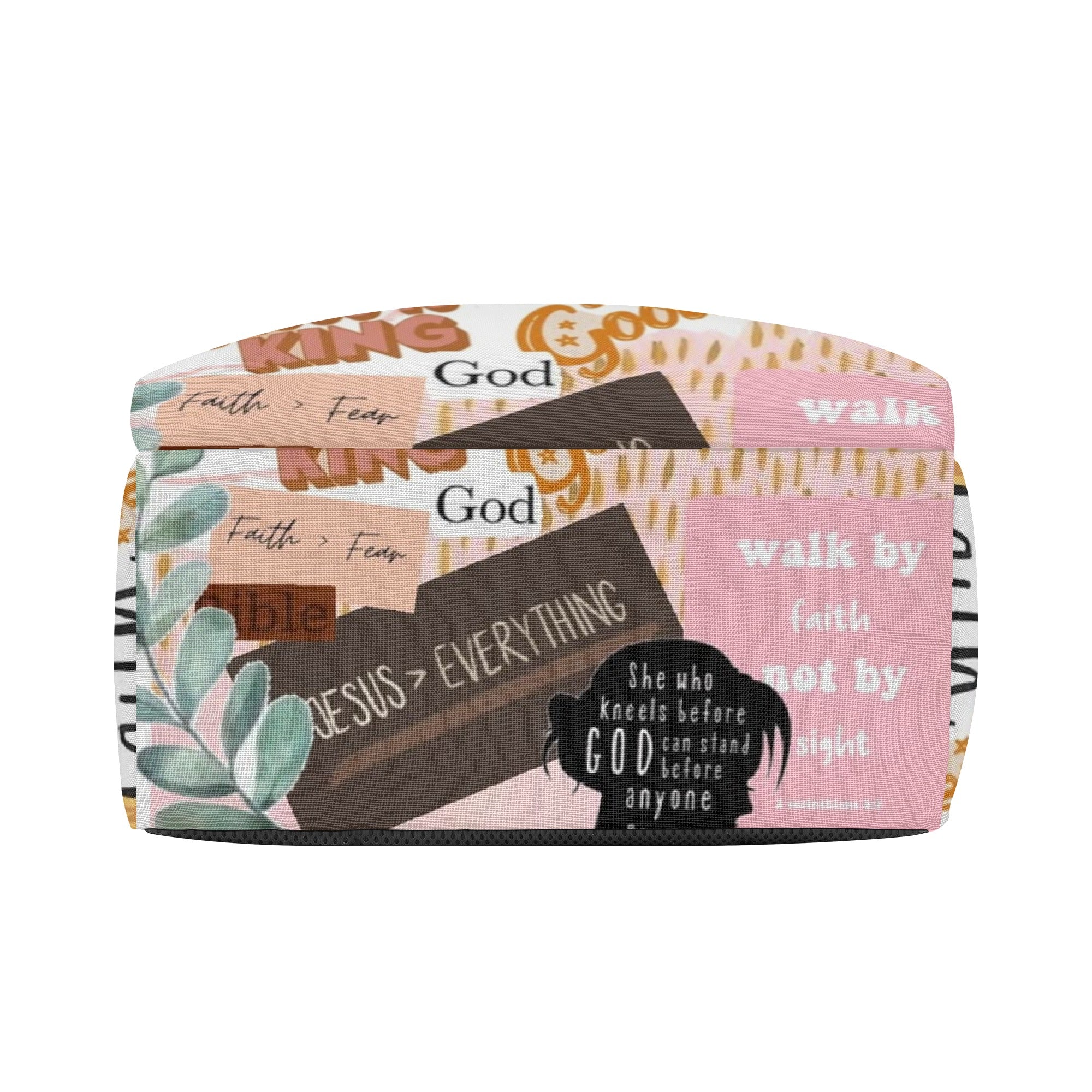 Christian Faith Collage Backpack, God First Inspirational Backpack, Bible Verse Motivational Backpack, Faith Over Fear School Bag, Religious Gift. PLAF50