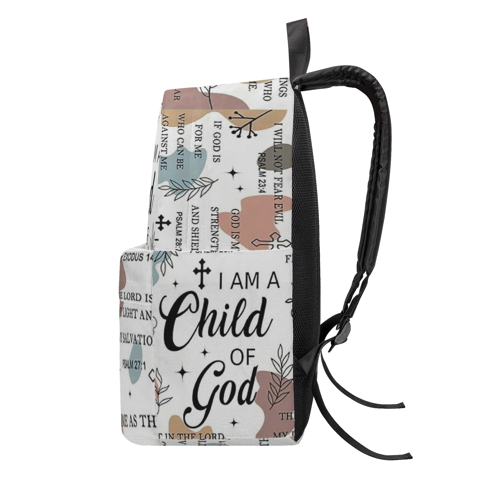 I Am a Child of God Backpack, Christian Bible Verse Backpack, Faith-Based Inspirational Backpack, Scripture Collage School Bag, Religious Gift.PLAF52