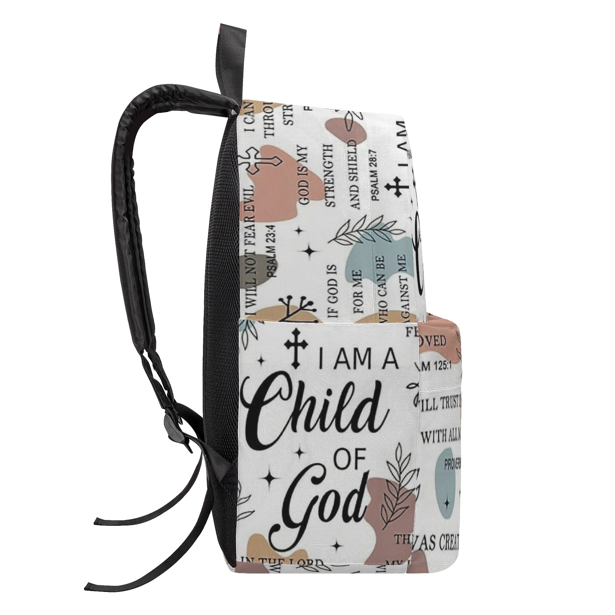 I Am a Child of God Backpack, Christian Bible Verse Backpack, Faith-Based Inspirational Backpack, Scripture Collage School Bag, Religious Gift.PLAF52