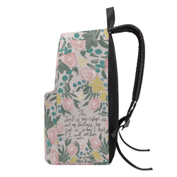 The Lord Is My Refuge Backpack, Psalm 91:2 Bible Verse Backpack, Christian Floral Backpack, Faith-Based Inspirational School Bag, Scripture Gift Bag.PLAF35