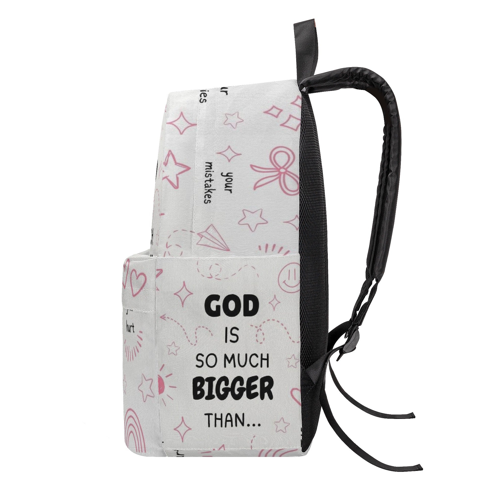God Is Good So Much Bigger Than Backpack, Christian Faith Backpack, Inspirational Bible Verse Backpack, Overcome Doubts and Pain School Bag, Motivational Religious Gift.PLAF56