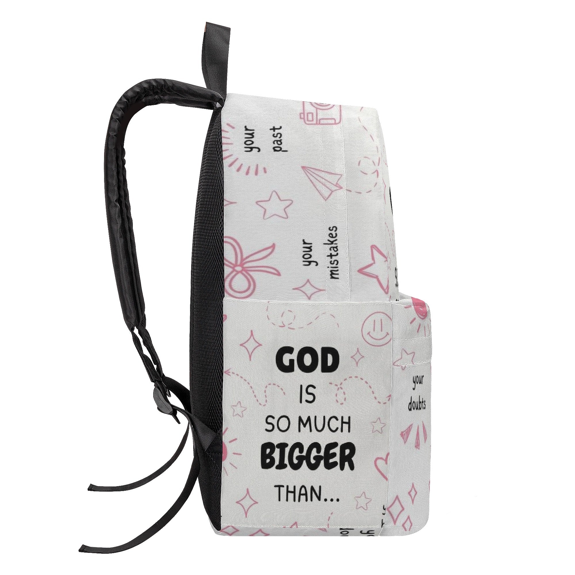 God Is Good So Much Bigger Than Backpack, Christian Faith Backpack, Inspirational Bible Verse Backpack, Overcome Doubts and Pain School Bag, Motivational Religious Gift.PLAF56