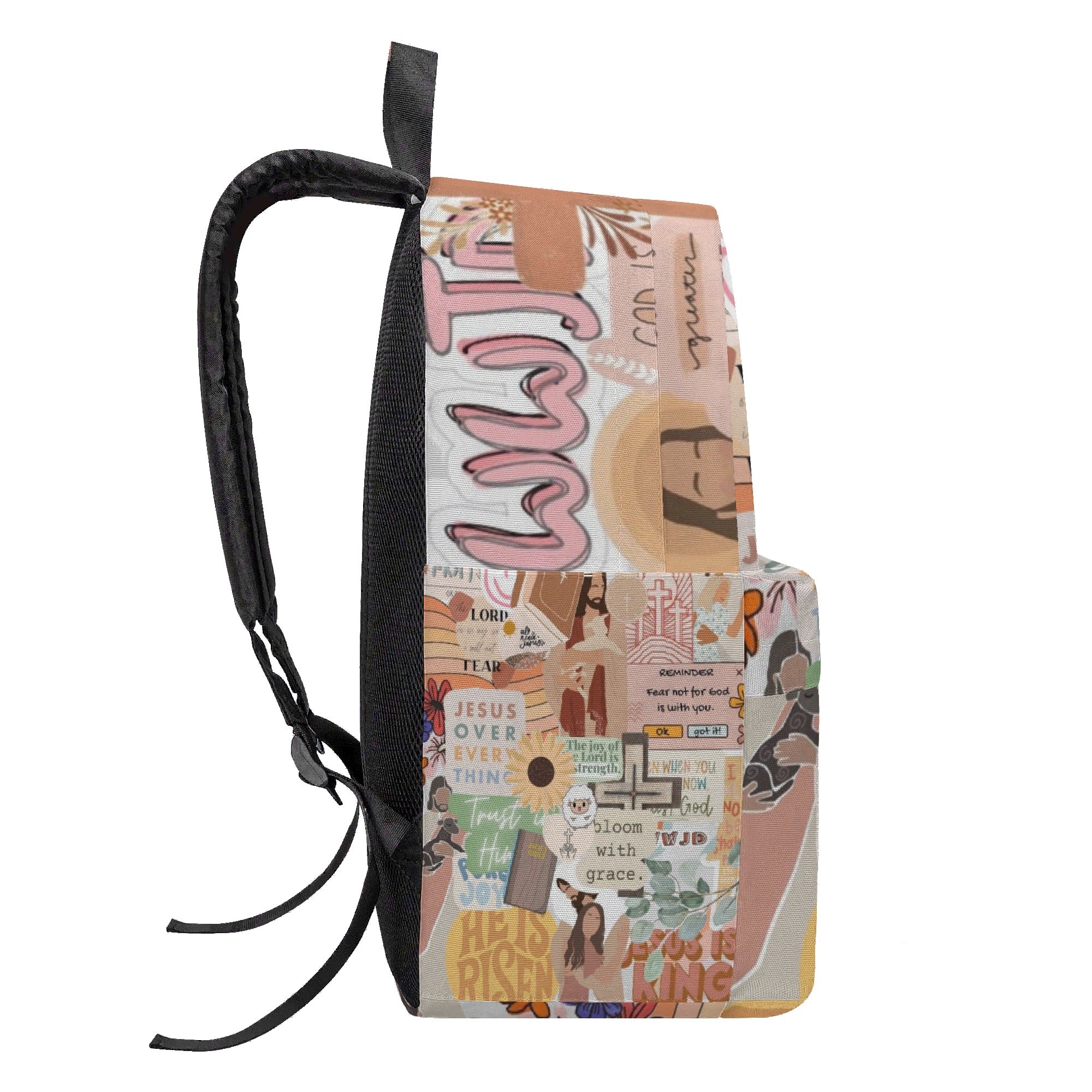 Christian Jesus Backpack, Inspirational Bible Verse Faith Book Bag, Religious Scripture School Bag, Jesus Is King Gift for Girls & Teens.PLAF57