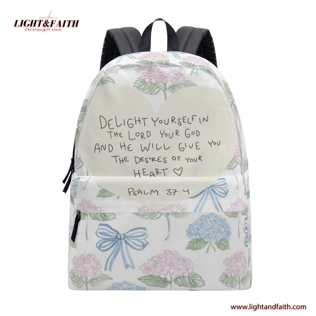 Psalm 37:4 Backpack, Jesus Backpack, Christian Jesus Backpack. PLAF12