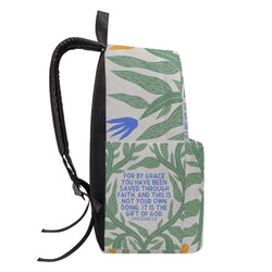 Saved by Grace Backpack, Ephesians 2:8 Bible Verse Backpack, Christian Faith Backpack, Inspirational Scripture School Bag, Gift of God Religious Bag.PLAF53