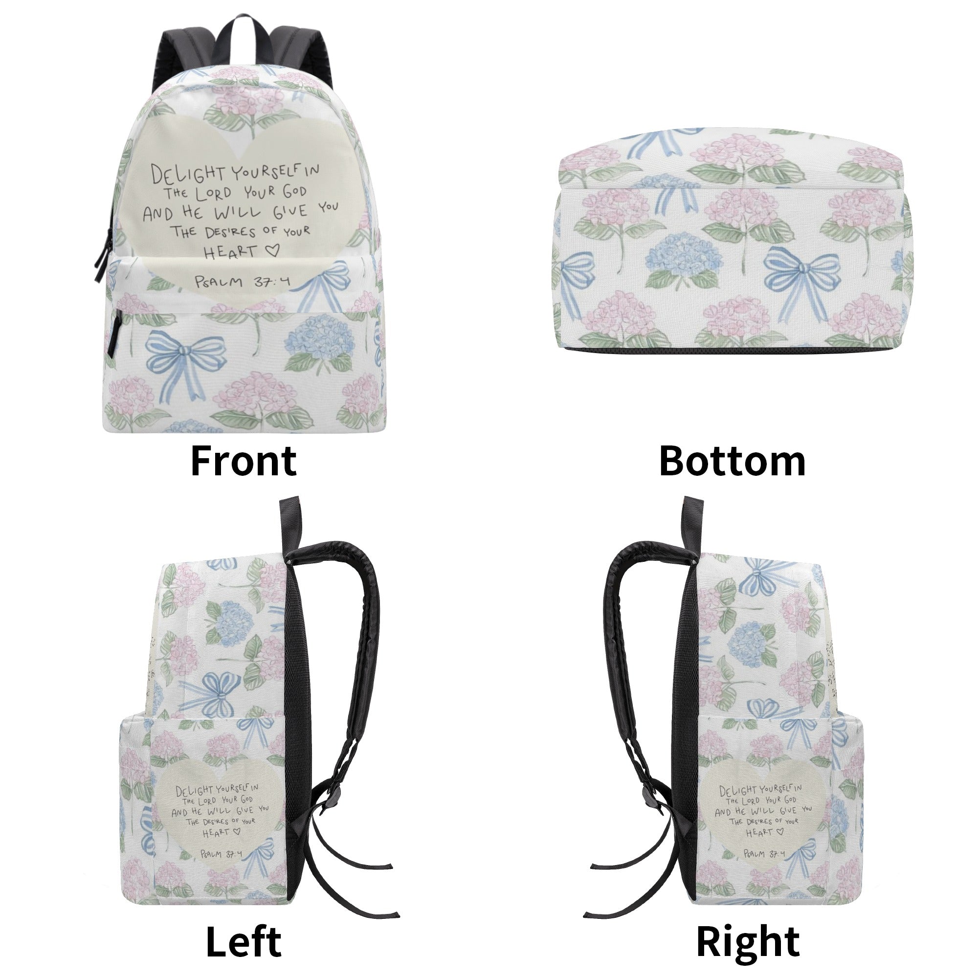 Psalm 37:4 Backpack, Jesus Backpack, Christian Jesus Backpack. PLAF12