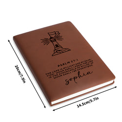 Personalized Christian Journal with Psalm 27:1 Design, Custom Name Prayer & Faith Notebook, Religious Gift, First Communion Gifts, Birthday. NBLAF26