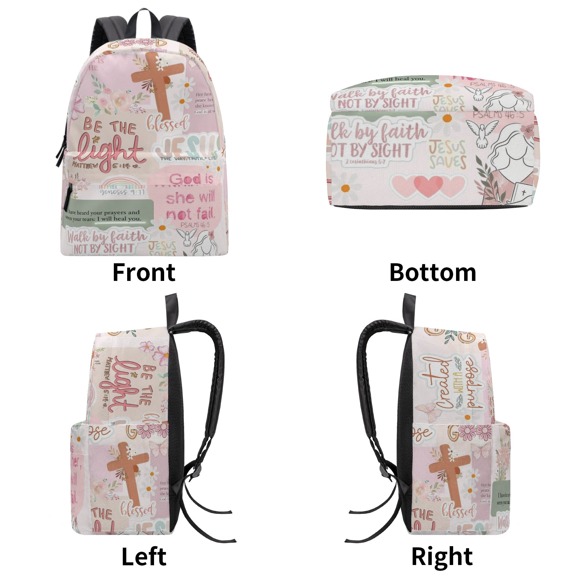 Be The Light Jesus Backpack, Jesus Backpack, Christian Jesus Backpack. PLAF14