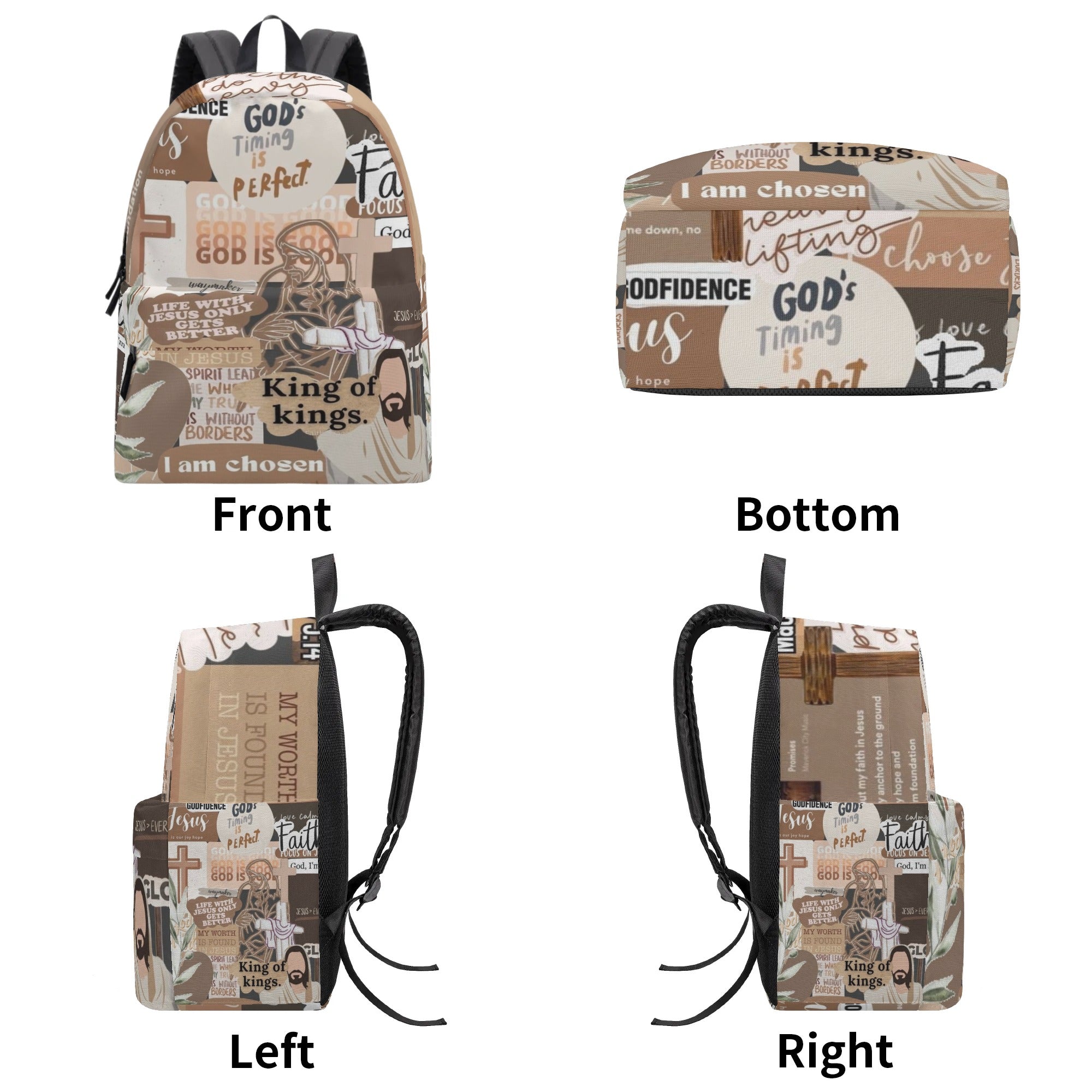 Christian Faith Backpack with Bible Verses – Inspirational Jesus Quotes & Scripture Design.PLAF26