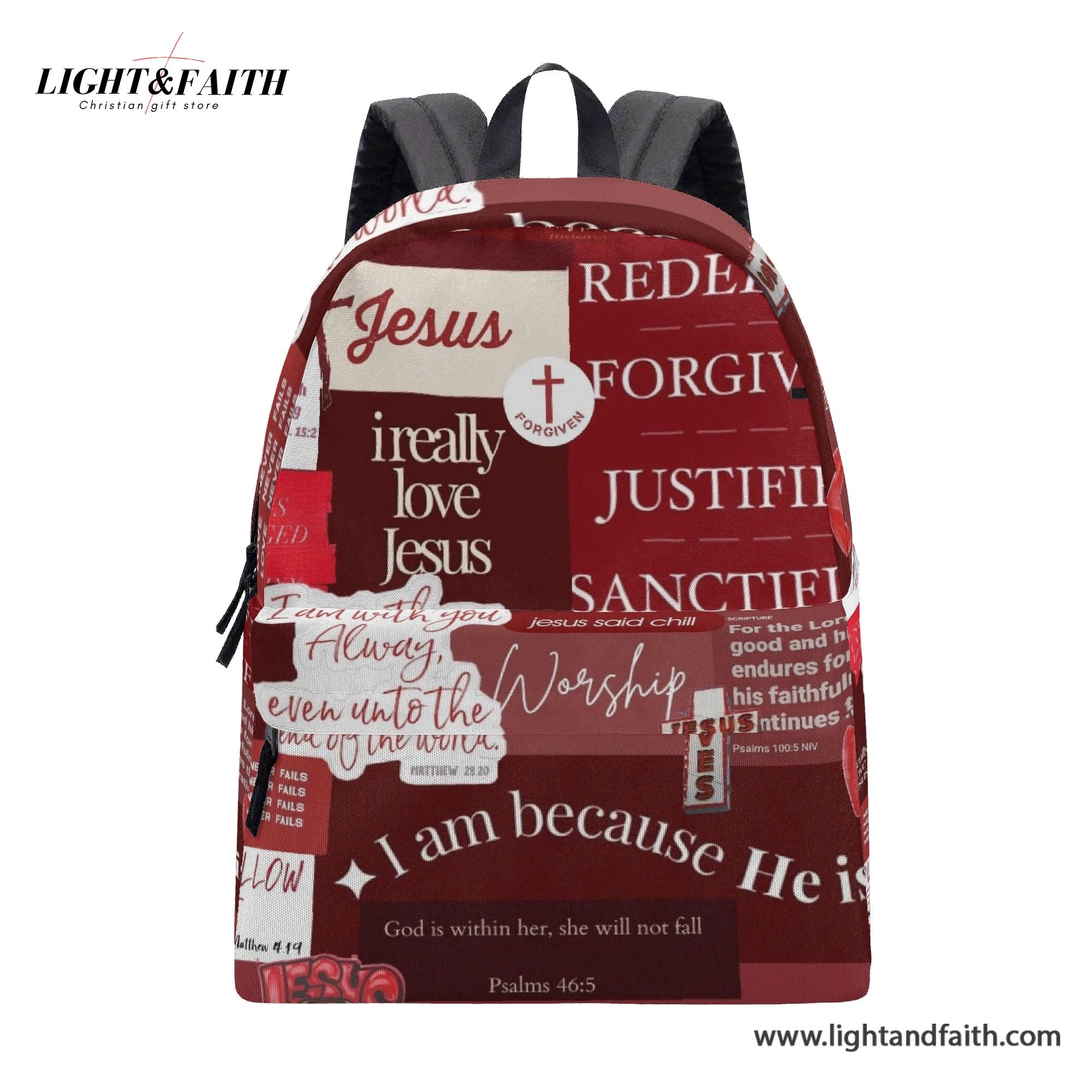 Christian Backpack With Bible Verses, Faith Inspired Red Backpack, Back to School Backpack, Religious School Bag For WomenPLAF64