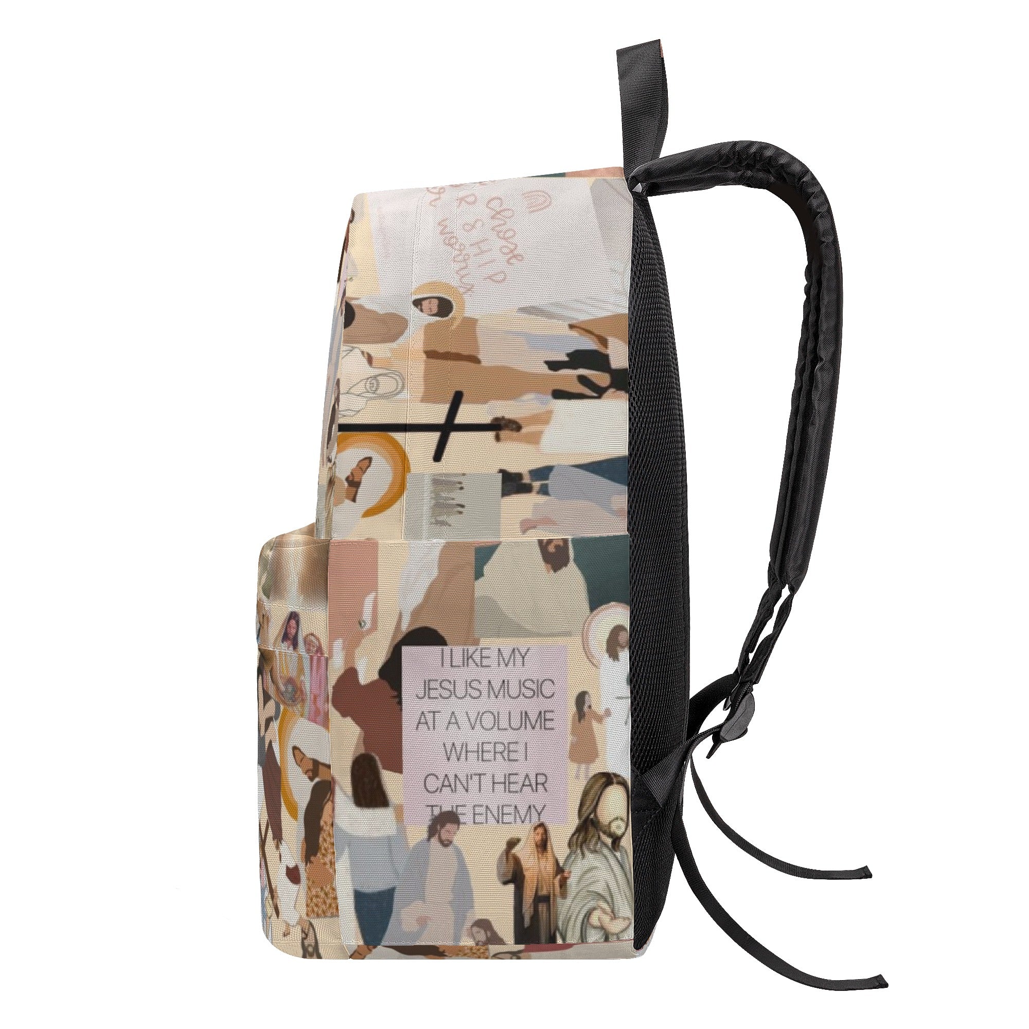 Jesus Life Story Backpack, Christian Faith Backpack, Religious Art Bag, Inspirational Bible Backpack. PLAF19