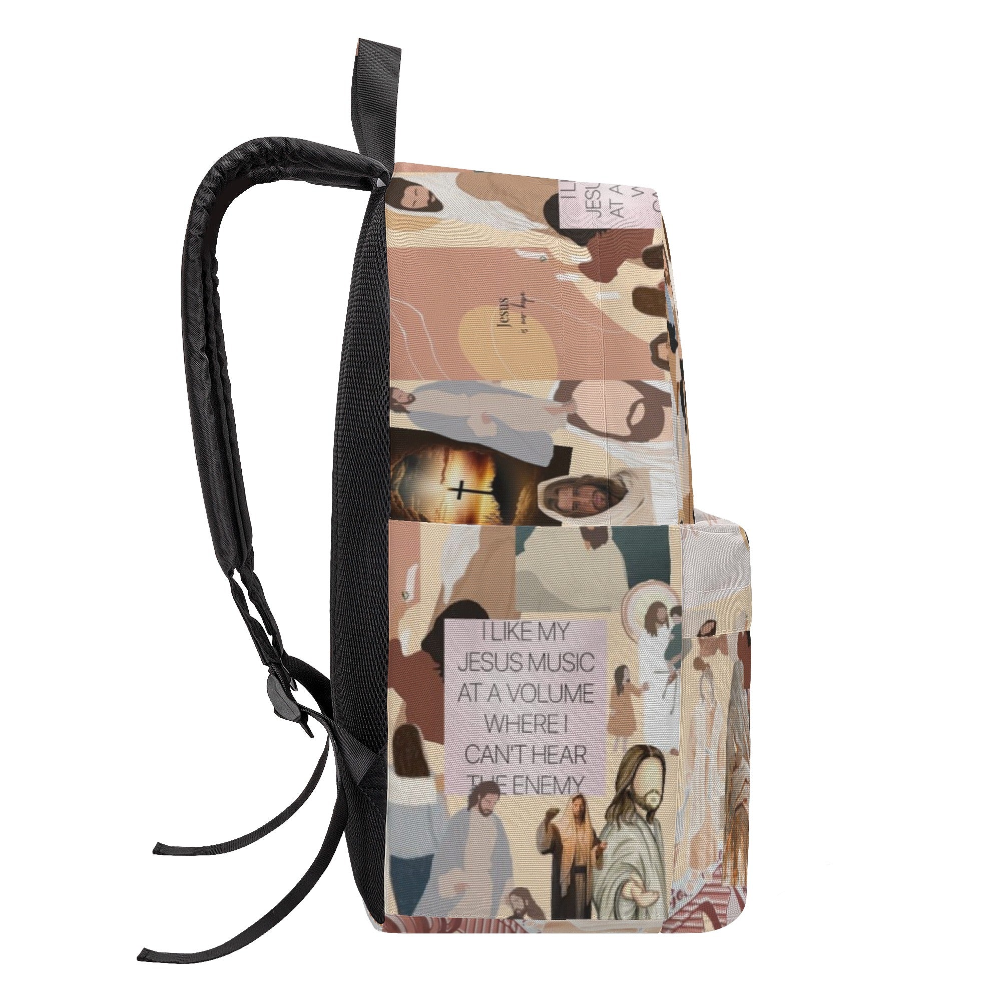 Jesus Life Story Backpack, Christian Faith Backpack, Religious Art Bag, Inspirational Bible Backpack. PLAF19