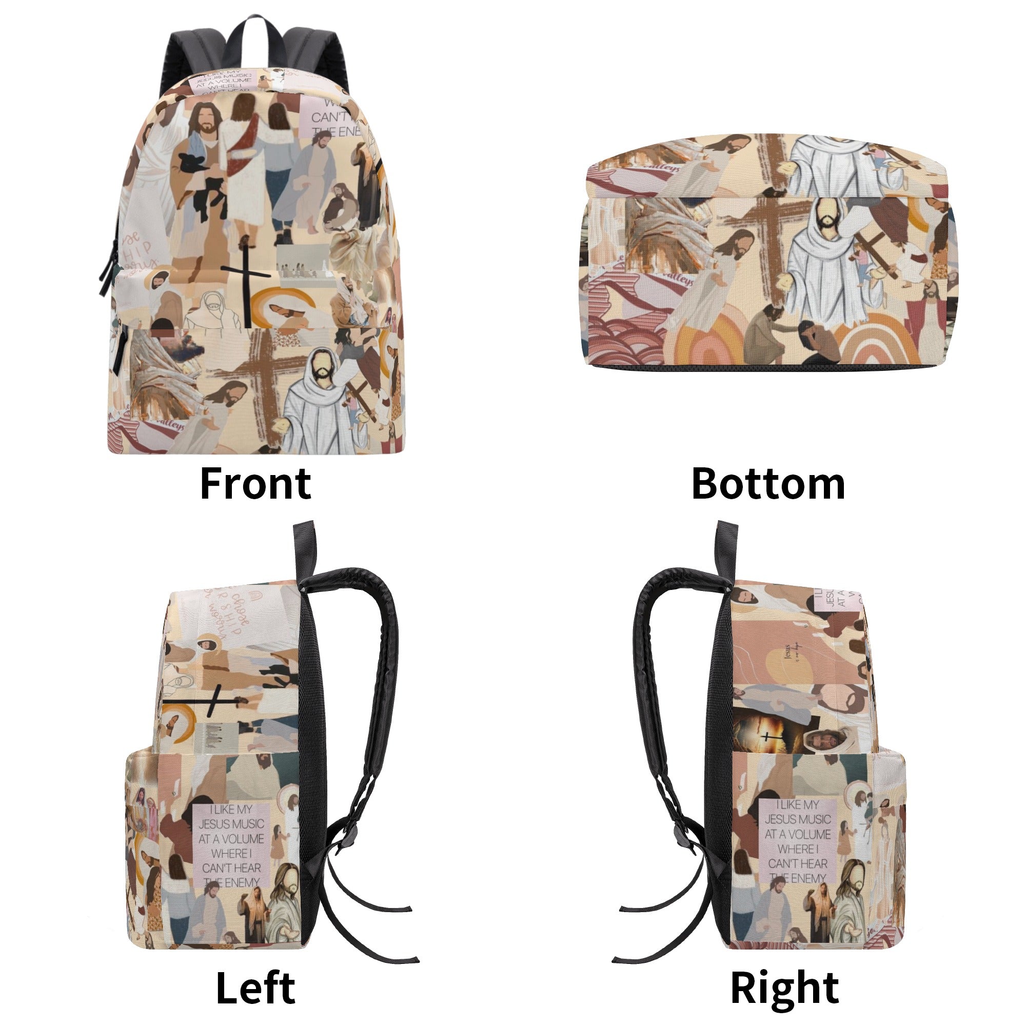 Jesus Life Story Backpack, Christian Faith Backpack, Religious Art Bag, Inspirational Bible Backpack. PLAF19