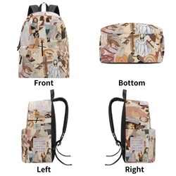 Jesus Life Story Backpack, Christian Faith Backpack, Religious Art Bag, Inspirational Bible Backpack. PLAF19