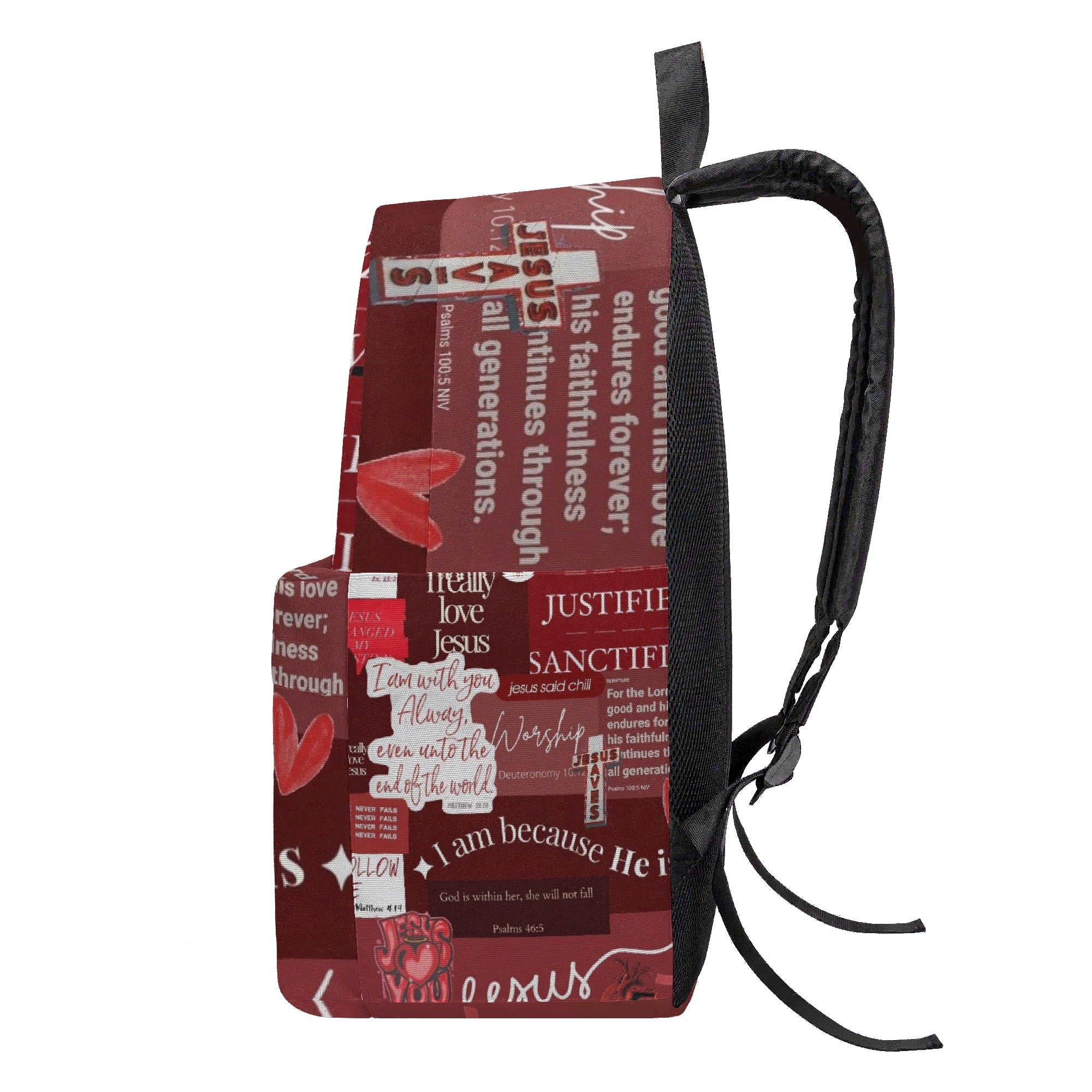 Christian Backpack With Bible Verses, Faith Inspired Red Backpack, Back to School Backpack, Religious School Bag For WomenPLAF64