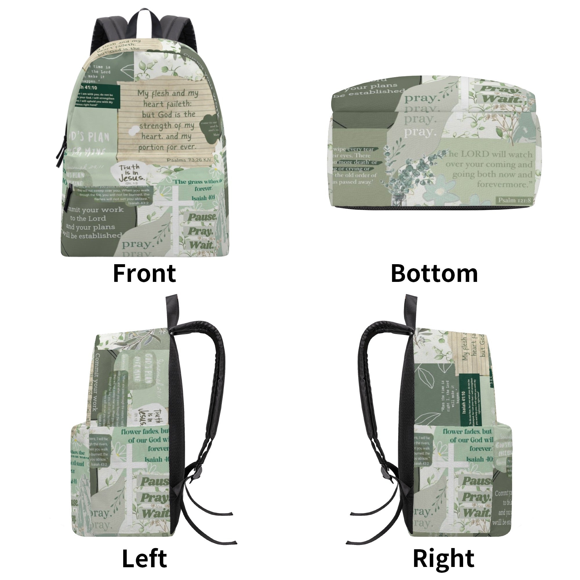 Bible Verse Backpack, Christian Scripture Backpack, Faith-Based Inspirational Bag, Religious Quote Backpack.PLAF66