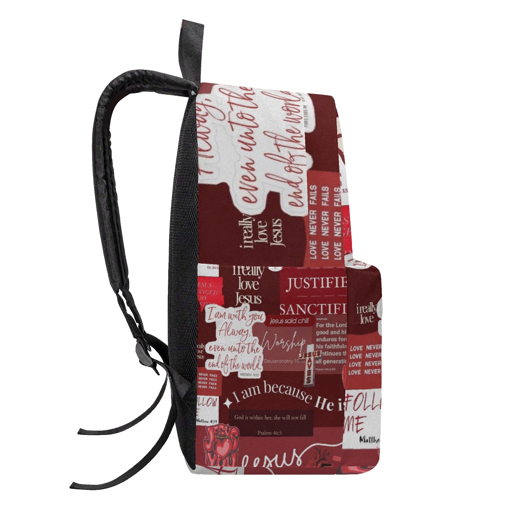 Christian Backpack With Bible Verses, Faith Inspired Red Backpack, Back to School Backpack, Religious School Bag For WomenPLAF64
