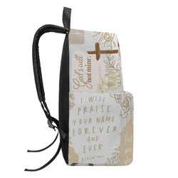 Christian Praise Backpack, Faith Over Fear Bag, Inspirational Bible Verse Backpack.PLAF20