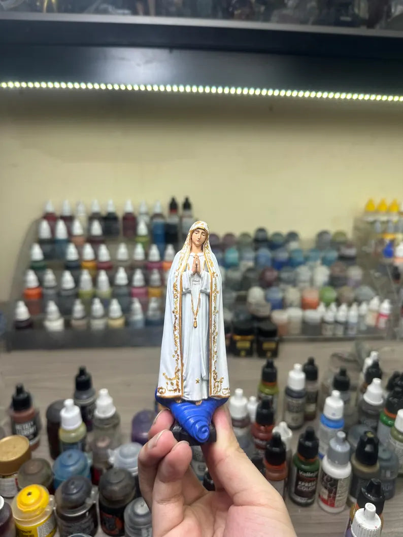 Blessed Virgin Mary Resin Statue, Handcrafted Sacred Art for Christian Home Decor