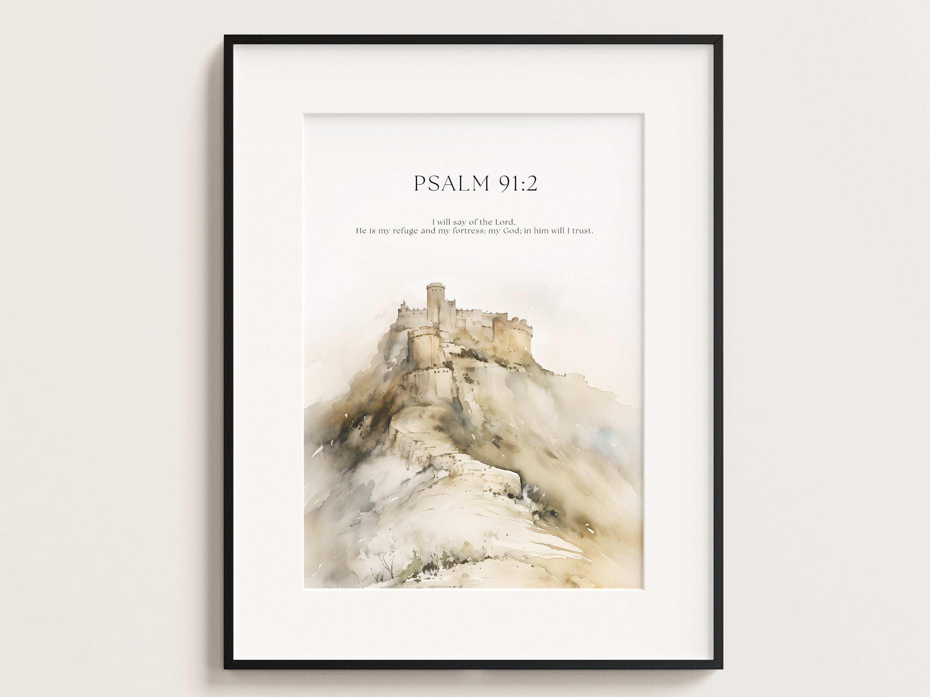 Set of 3 Bible Verse, Psalm 23:4, Jeremiah 29:11, Psalm 91:2, Jesus Painting, Print, Jesus Portrait, Jesus Wall Art, Inspirational Quotes