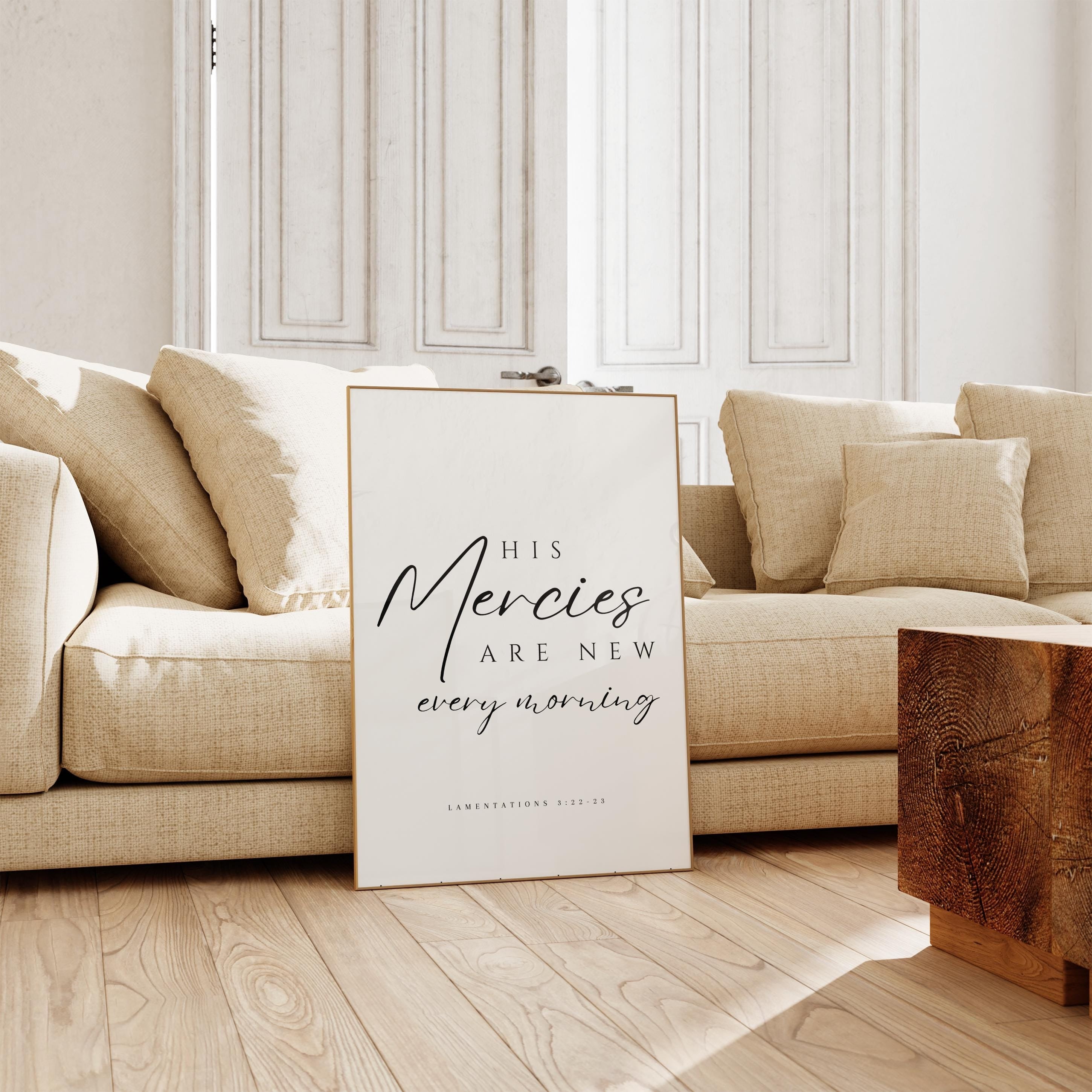 Set of 3 Lamentations 3.22-23, The steadfast love of the Lord, Bible Verse Wall Art, Scripture Wall Art, Christian Wall Art, Home Decor