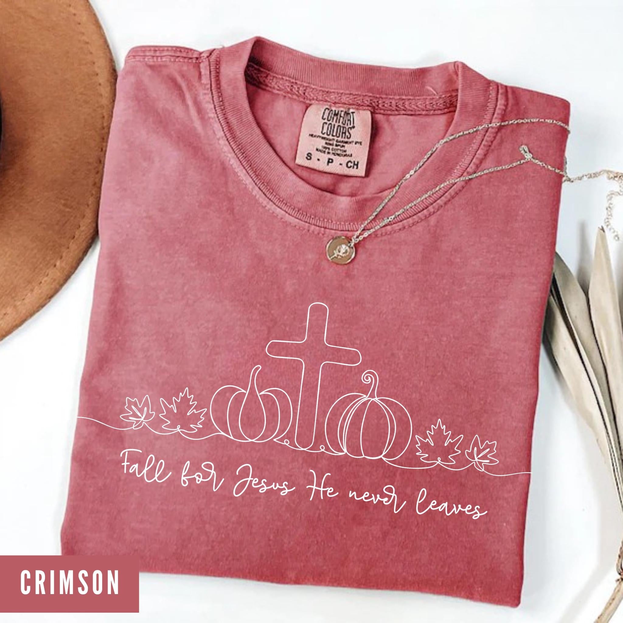 Comfort Colors Fall for Jesus Shirt, Christian Fall Tee, Bible Verse Shirt for Women, Cute Religious Gift, Faith Based Autumn Tshirt